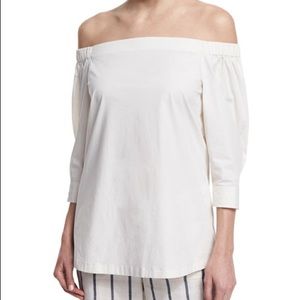 Theory off the shoulder white blouse